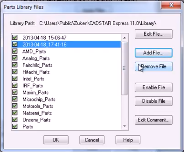 Zuken-Cadstar-Parts-Lib-Files